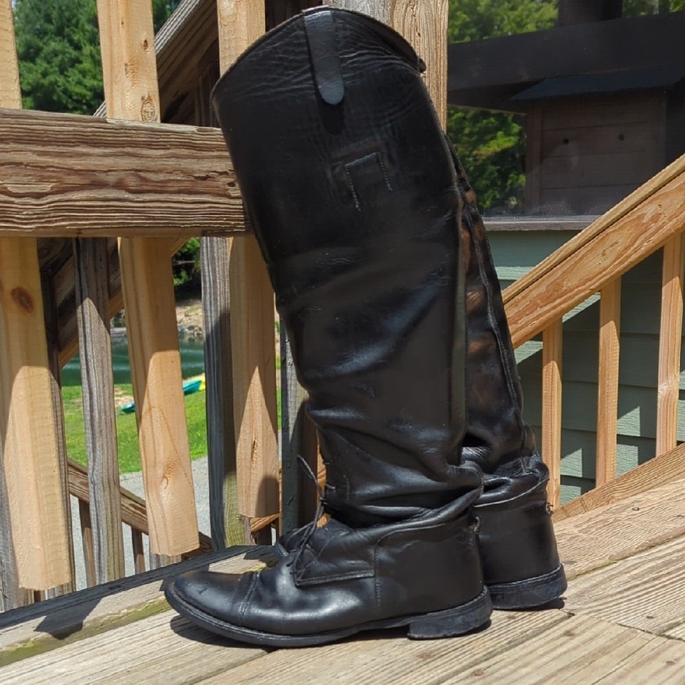 Vintage 1980's English Equestrian Handmade Genuine Leather Riding Boots USA